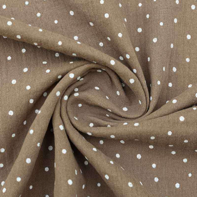 Tissu Taupe à pois