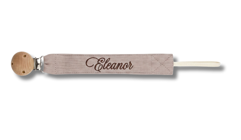 Attache tétine personnalisé - Beige foncé