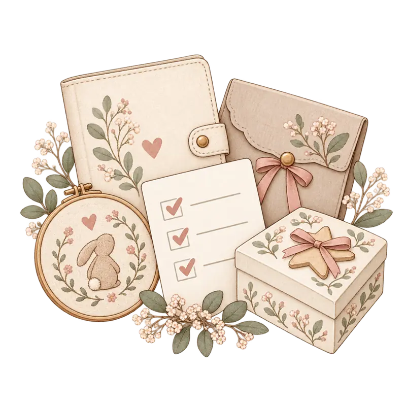 Protège-carnet de santé et boîte à souvenirs