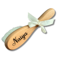 Brosse en bois bébé gravée brodé personnalisé au prénom de bébé — Edenelle Création
