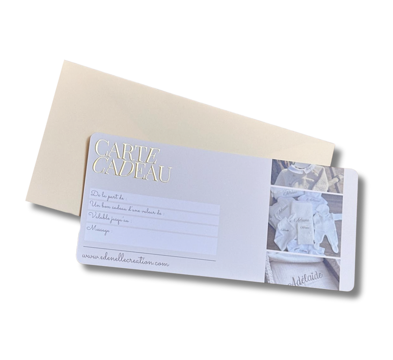 Carte cadeau imprimée
