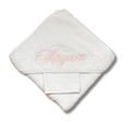 Cape de bain personnalisée - Eponge blanche brodé personnalisé au prénom de bébé — Edenelle Création