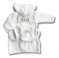Peignoir 0-6 mois personnalisé - Eponge blanc brodé personnalisé au prénom de bébé — Edenelle Créatio