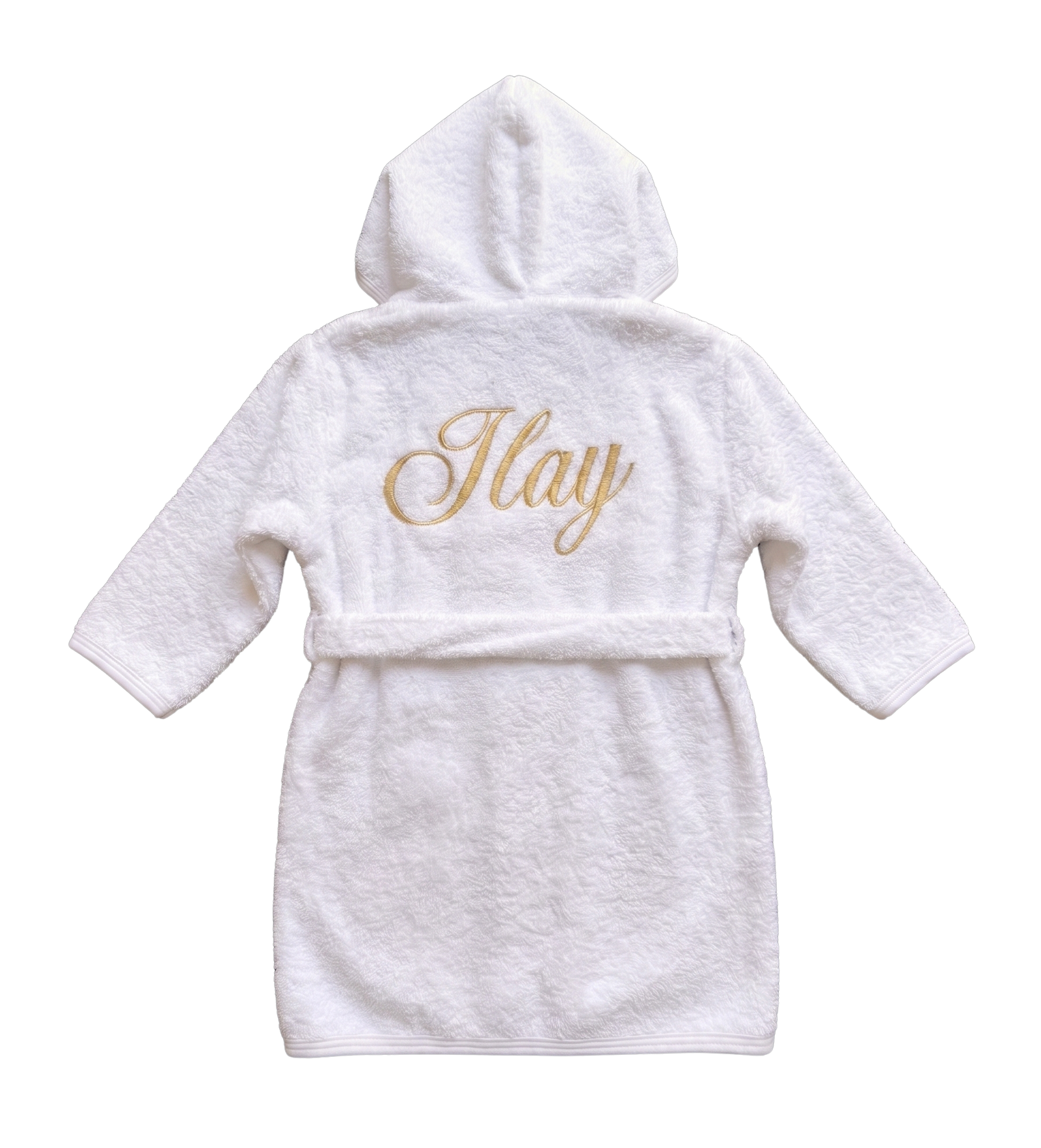Peignoir 3-4 ans personnalisé - Eponge blanc brodé personnalisé au prénom de bébé — Edenelle Création