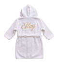 Peignoir 3-4 ans personnalisé - Eponge blanc brodé personnalisé au prénom de bébé — Edenelle Création