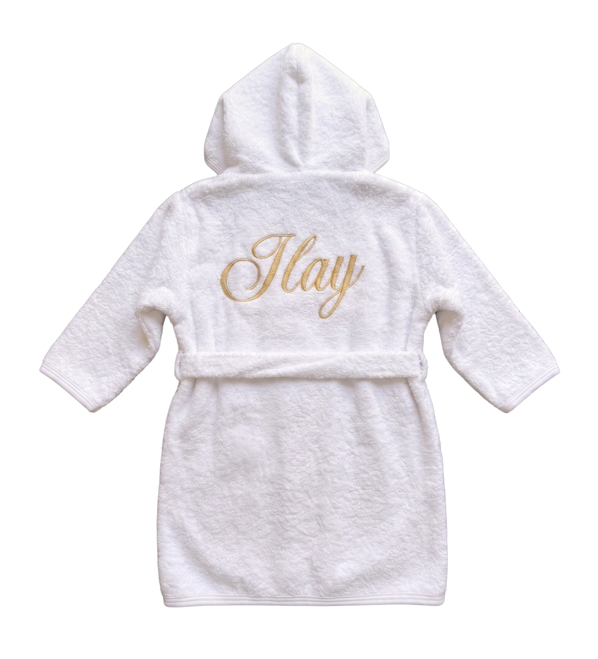 Peignoir 3-4 ans personnalisé - Eponge blanc brodé personnalisé au prénom de bébé — Edenelle Création