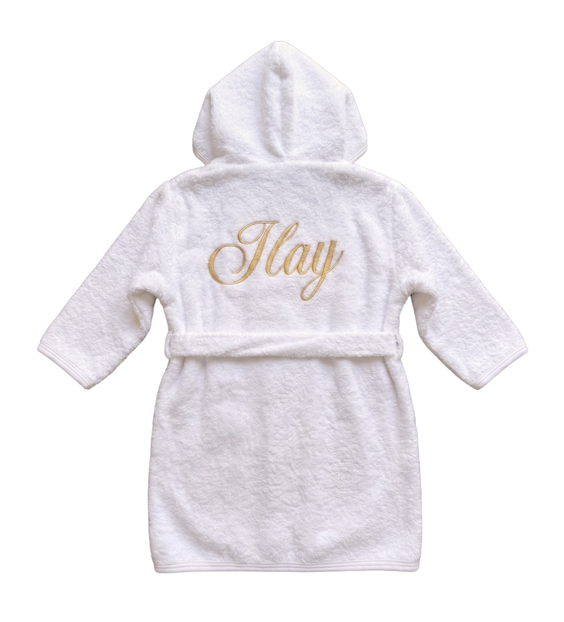 Peignoir 3-4 ans personnalisé - Eponge blanc