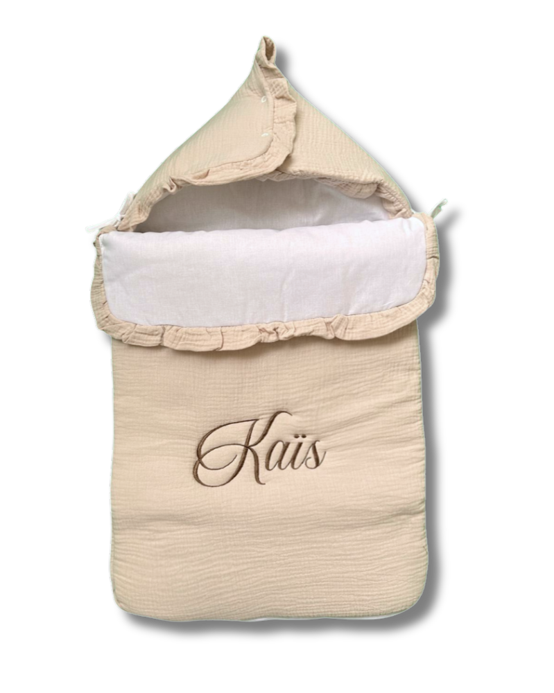 Chancelière coton beige clair personnalisée