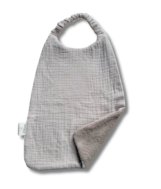 Bavoir de cantine personnalisé - Eponge et gaze de coton beige