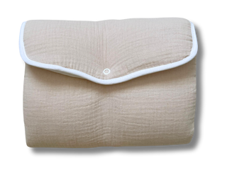 Tapis à langer nomade - Gaze de coton beige