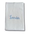 Couverture maille personnalisée - Blanc brodé personnalisé au prénom de bébé — Edenelle Création