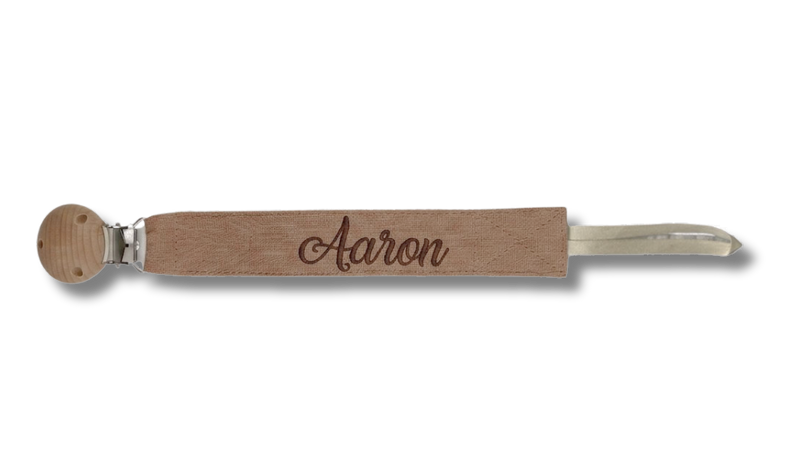 Attache tétine personnalisé - Cacao