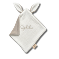 Doudou Douillette Ecru et Beige personnalisé brodé personnalisé au prénom de bébé — Edenelle Création