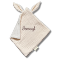 Doudou Douillette Naturel personnalisé brodé personnalisé au prénom de bébé — Edenelle Création