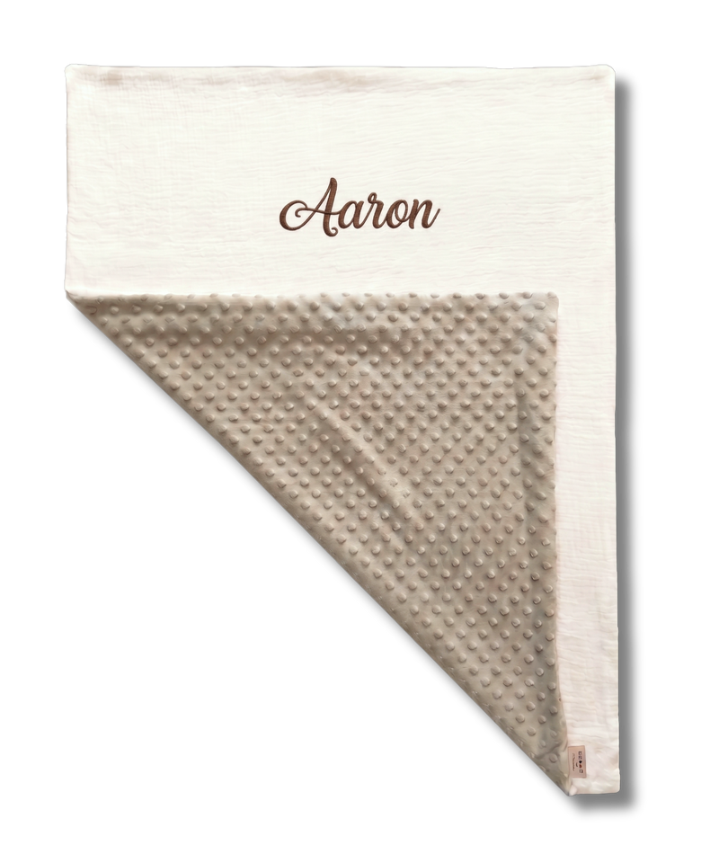 Couverture Douceur Ecru/Beige personnalisée