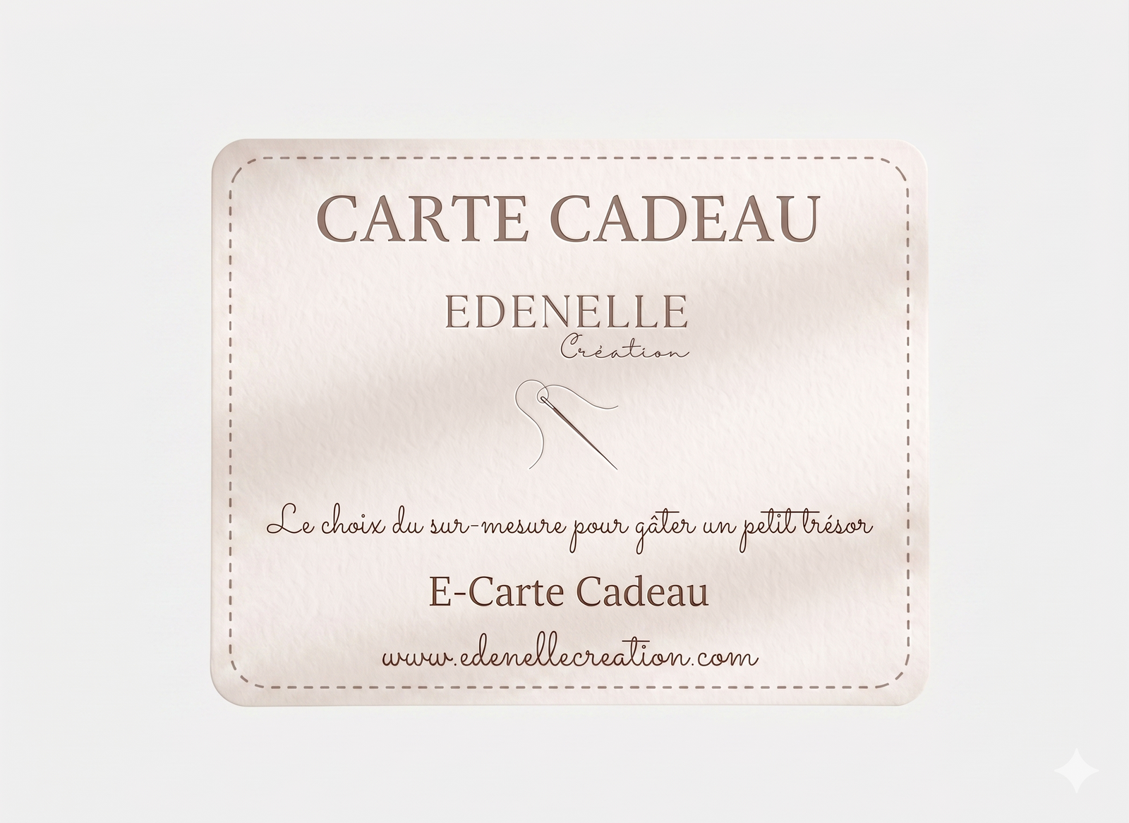 Carte cadeau Numérique brodé personnalisé au prénom de bébé — Edenelle Création