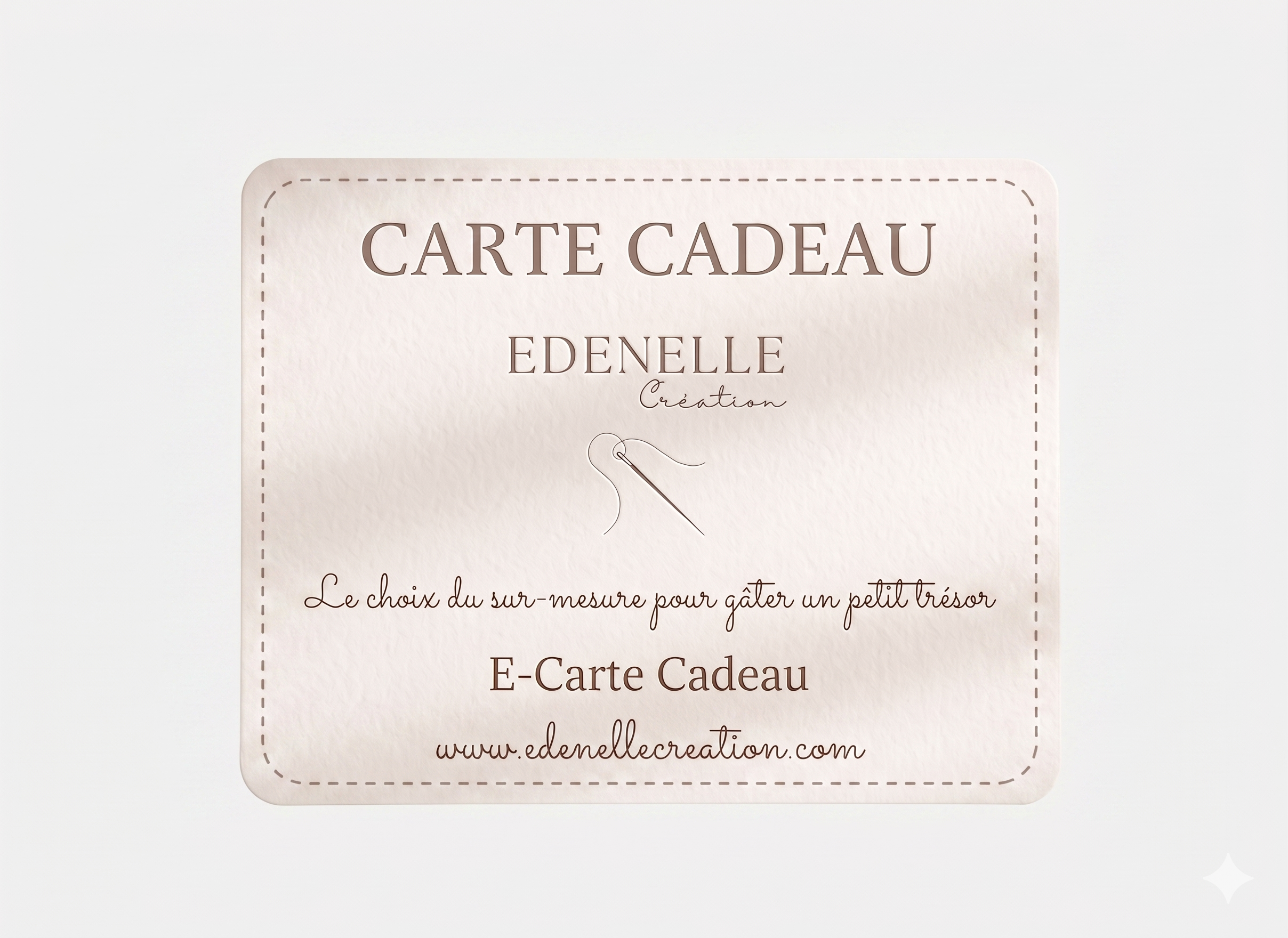 Carte cadeau Numérique brodé personnalisé au prénom de bébé — Edenelle Création