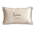 Coussin gaze de coton personnalisé - Naturel brodé personnalisé au prénom de bébé — Edenelle Création