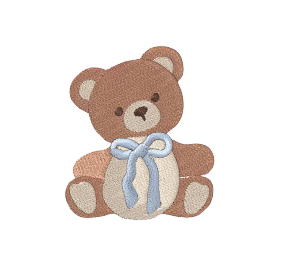 Motif broderie ourson avec nœud