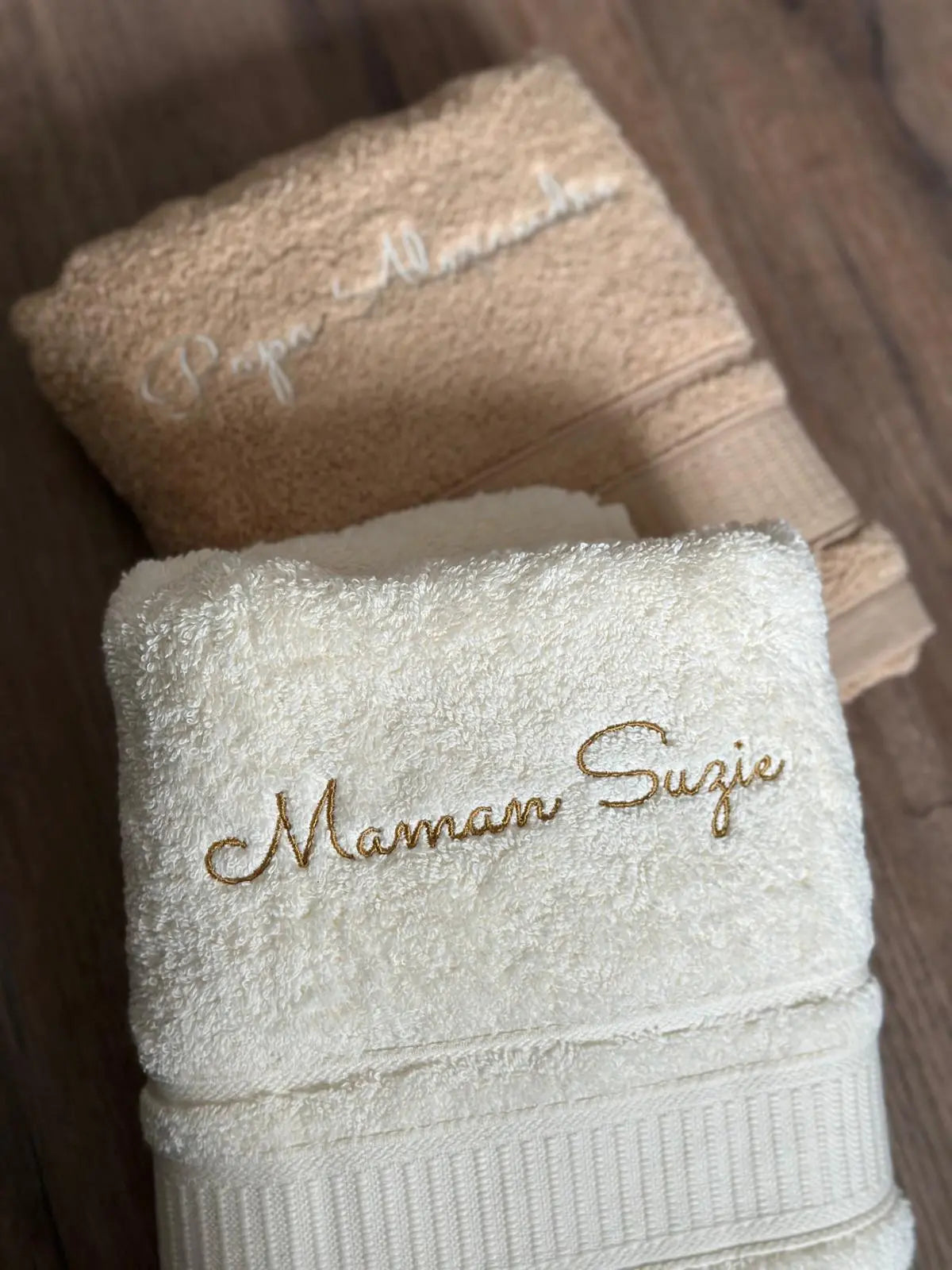 Serviette de bain adulte beige - Premium