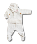 Tenue pull en maille personnalisée - Blanc brodé personnalisé au prénom de bébé — Edenelle Création