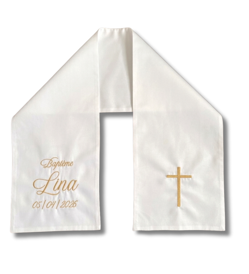 Echarpe de baptême personnalisée - coton