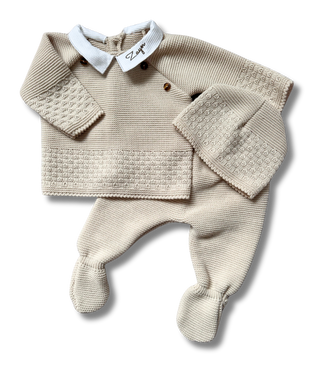 Tenue pull en maille personnalisée - Beige