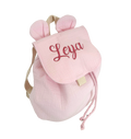 Sac à dos personnalisé - Rose clair brodé personnalisé au prénom de bébé — Edenelle Création