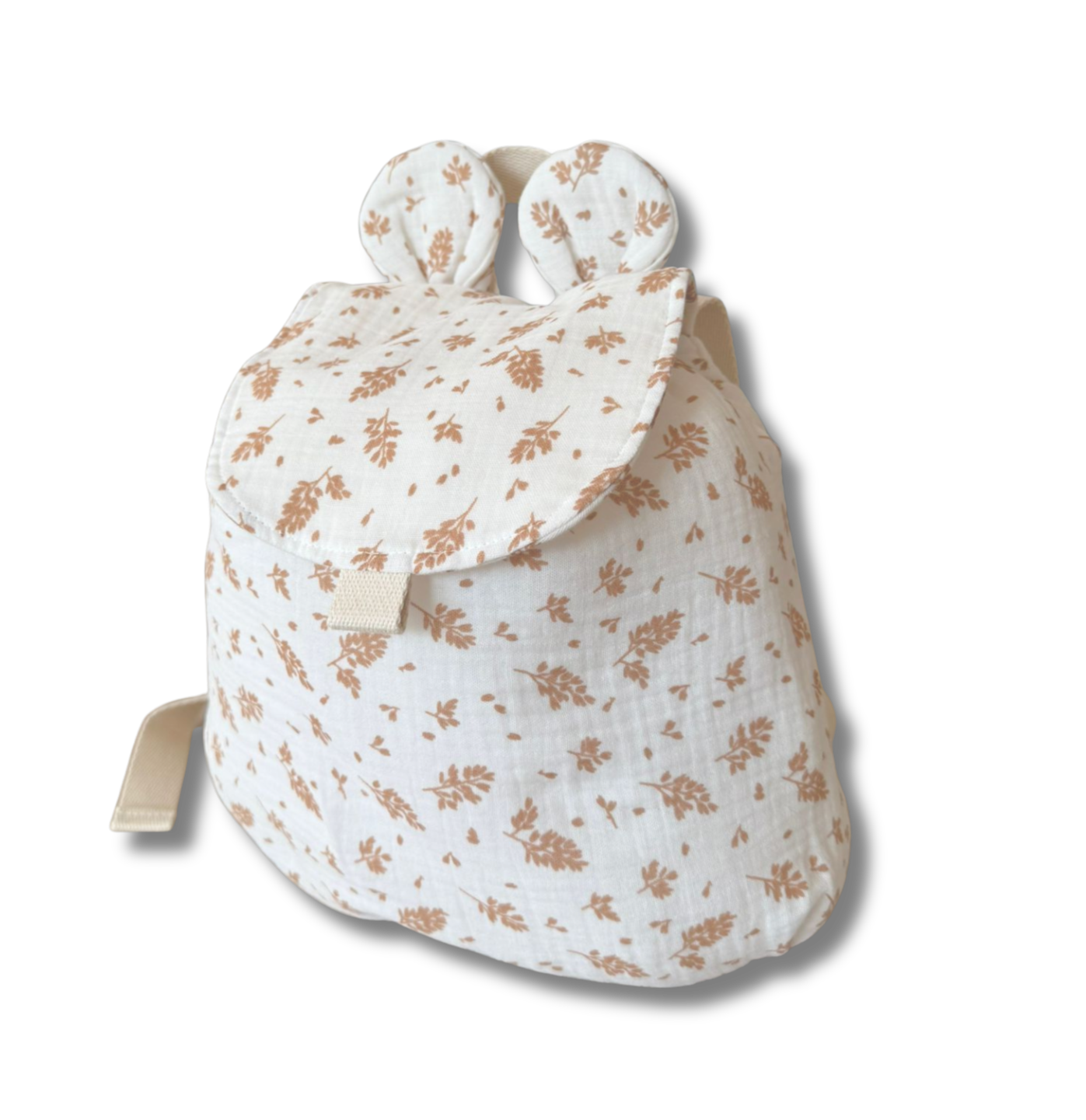 Sac à dos personnalisé - Feuilles caramel brodé personnalisé au prénom de bébé — Edenelle Création