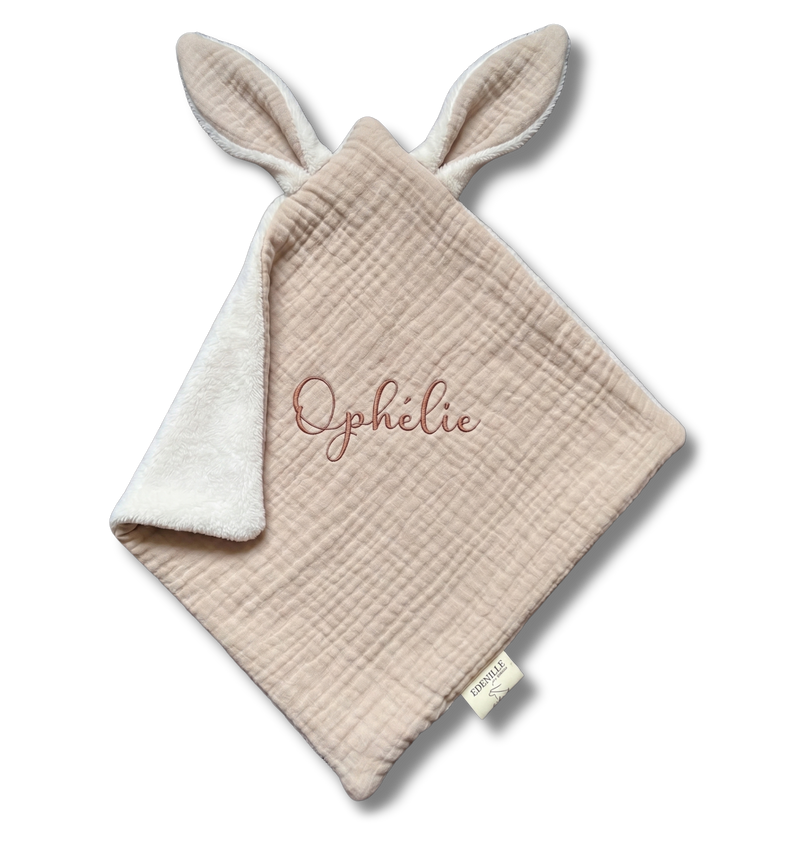 Doudou Douillette Beige et Ecru personnalisé