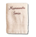 Serviette de bain adulte écru - Premium brodé personnalisé au prénom de bébé — Edenelle Création