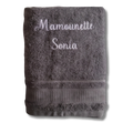 Serviette de bain adulte gris anthracite - Premium brodé personnalisé au prénom de bébé — Edenelle 